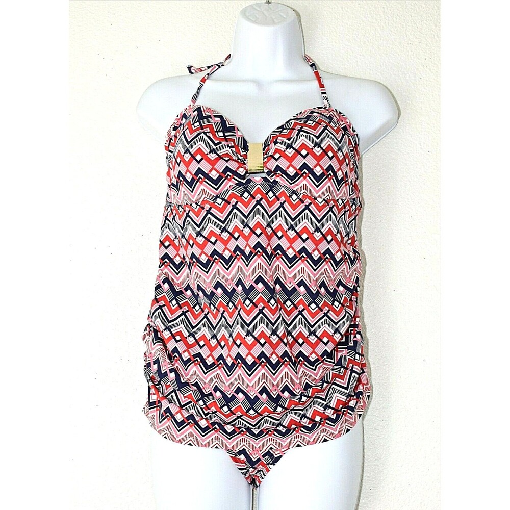 A PEA IN THE POD Maternity 2 Pc Swimsuit Sz. M Halter Tankini Top & Bikini #03